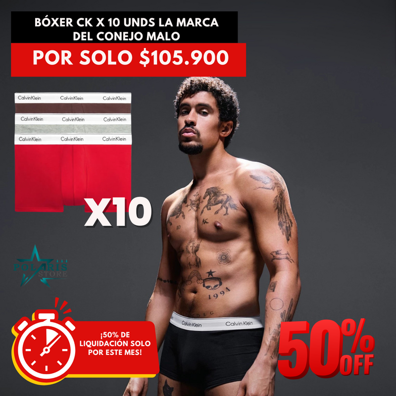 BÓXER CK X 10 UNDS LA MARCA DEL CONEJO MALO [50% OFF]