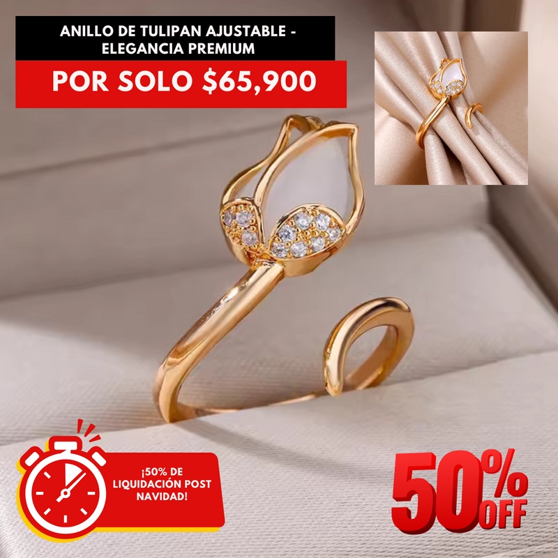 ANILLO DE TULIPAN AJUSTABLE - ELEGANCIA PREMIUM 50%off