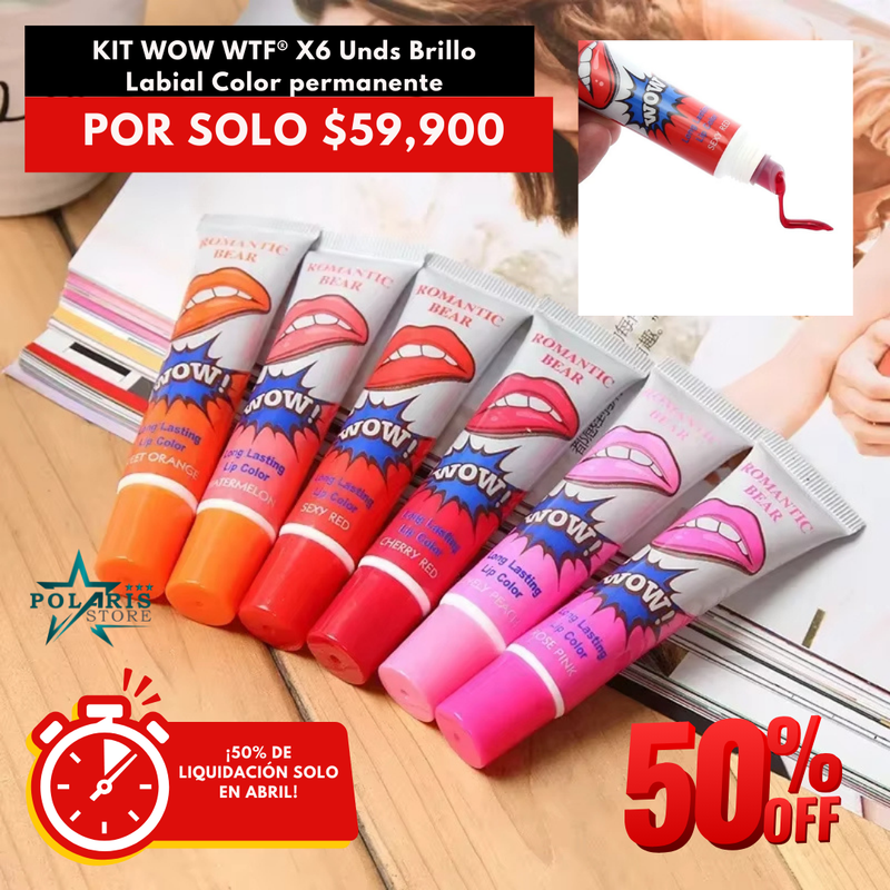 KIT WOW WTF® X6 Unds Brillo Color permanente [ 50% OFF]