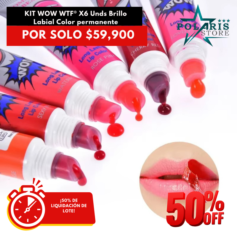 KIT WOW WTF® X6 Unds Brillo Color permanente [ 50% OFF]