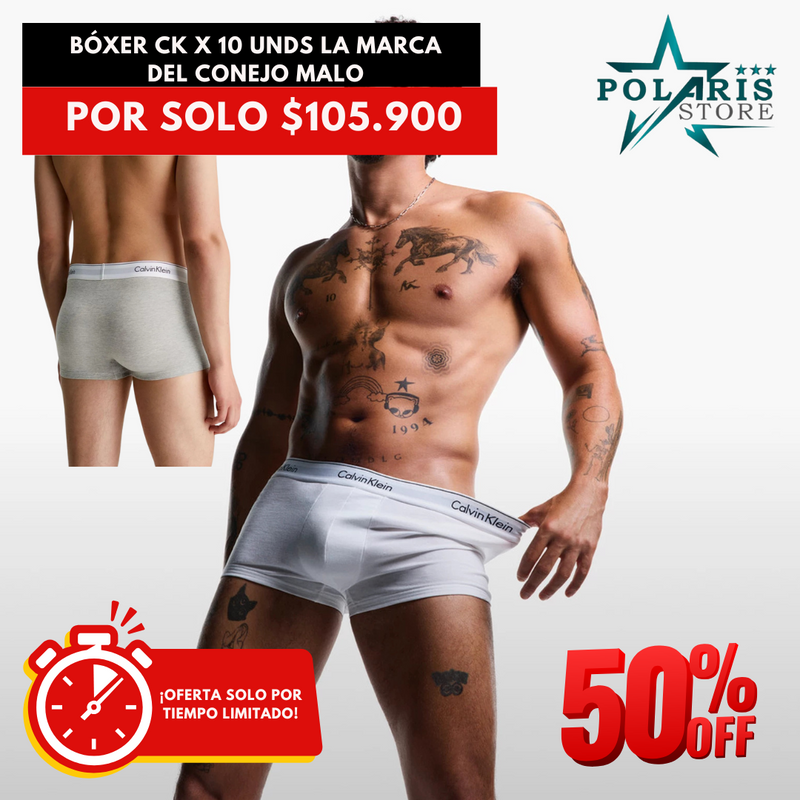 BÓXER CK X 10 UNDS LA MARCA DEL CONEJO MALO [50% OFF]