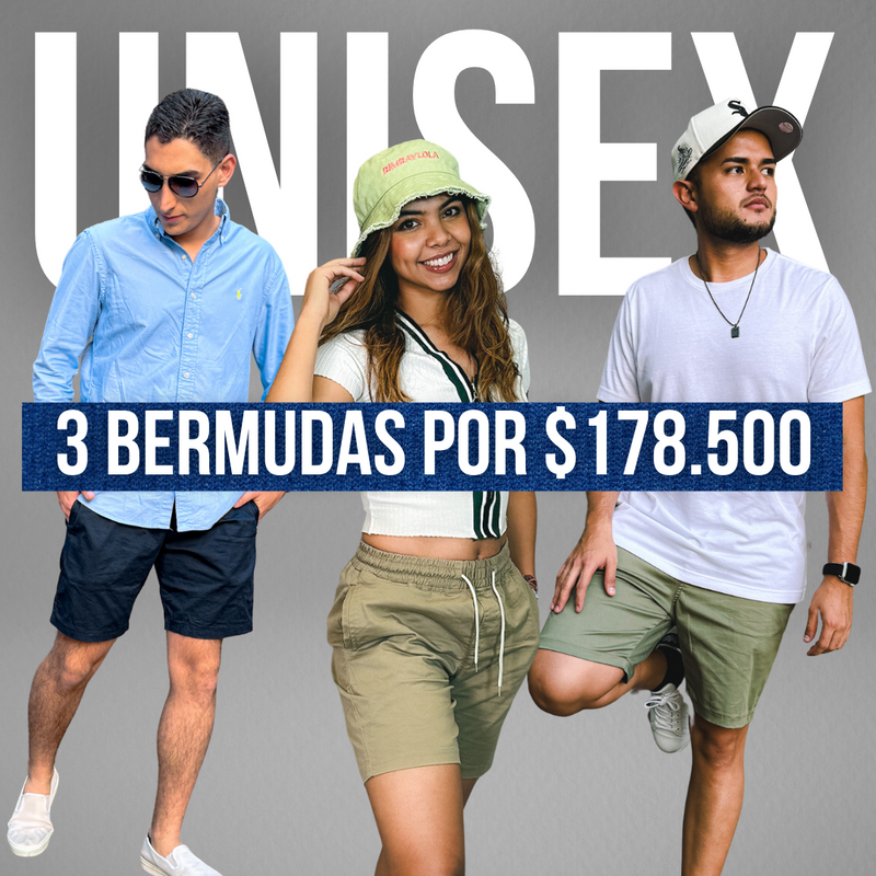 PACK BERMUDAS EN DRIL ELÁSTICO [PROMO SOLO POR HOY]