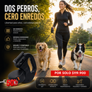 PUPPYFAST™ Correa Retráctil Doble y resistente con linterna – Pasea a tus perros sin enredos