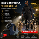 PUPPYFAST™ Correa Retráctil Doble y resistente con linterna – Pasea a tus perros sin enredos
