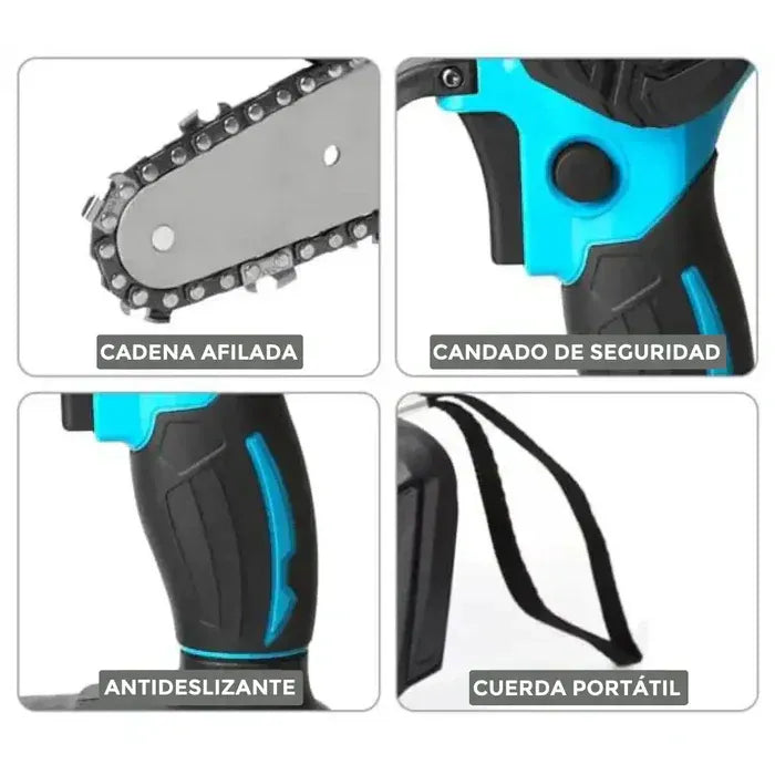 MINI MOTOSIERRA ELECTRICA + BATERÍA & CADENA EXTRA 50% OFF